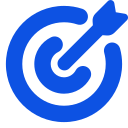 Icône cible pour décision simplifiée